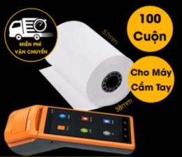 Giấy In Bill K57 Cho Máy POS Quẹt Thẻ (Đường Kính 38 mm) (Thùng 100 Cuộn)